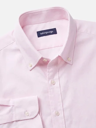 Schlichtes, hellrosa schweres amerikanisches Oxford-Hemd