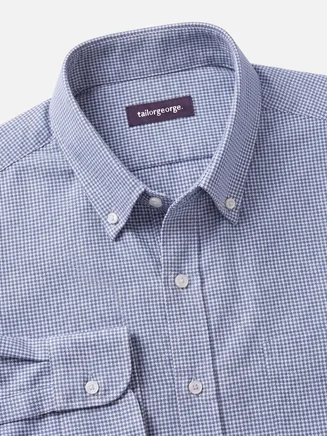 Flanellhemd mit blauem Mini-Karo