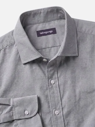 Graues uni Sport-Oxford-Hemd